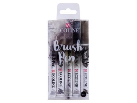 Ecoline Brush Pen Set, Grey Wasserfarbe, 5 Stifte 