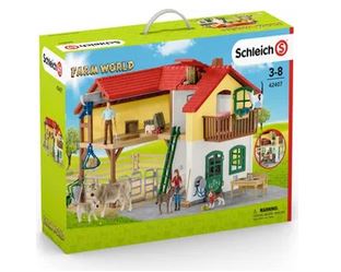 Bauernhaus mit Stall und Tieren 