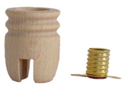 Lichtertülle 14mm, Höhe 31mm, Nut 6mm, mit E10 Fassung 