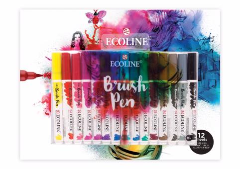 Ecoline Brushpen Set 15+Papier 