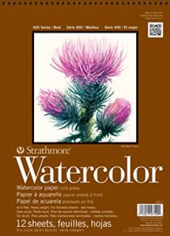 400 Strathmore Watercolor mit Draht- bindung, 22,9x30,5cm, 300g/m² 
