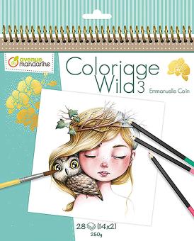 Malbuch Coloriage Wild 3 28 Blätter, 250g/m² 