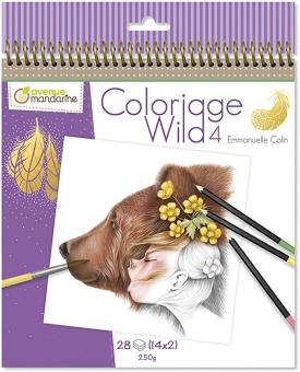 Malbuch Coloriage Wild 4 28 Blätter, 250g/m² 