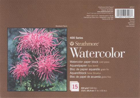 Strathmore 400 Series Watercolour Block, 17,8x25,4cm, 15 Blatt,300g/m² 