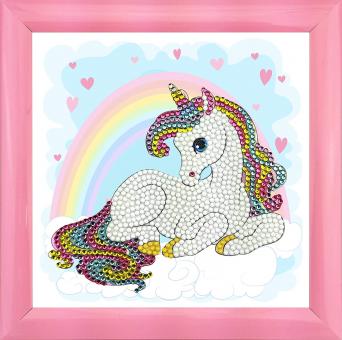 Crystal Art Kit Fremables Unicorn Rainbow, 16x16cm 