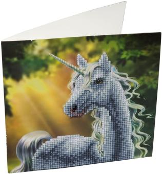 Crystal Art Cards Kit, Sunshine Unicorn, 18x18cm 