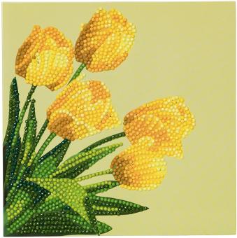 Crystal Art Kit Karte Spring Tulips 18x18 cm 