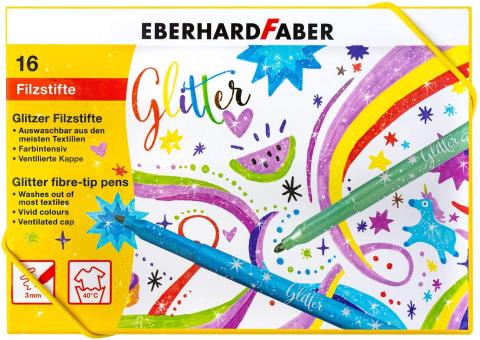 Fasermaler Glitter  16er Geschenkbox 