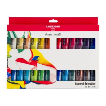 Amsterdam Acrylfarben Set, 24x20ml General Selection Set 