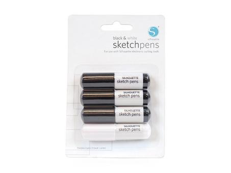 Silhouette Sketch Pen Collection schwarz und weiß, 4 Stück in Packung 