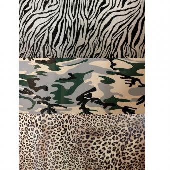 POLI-FLEX DESIGN Flexfolie  A4 3er Set Leo/Zebra/Camouflage 