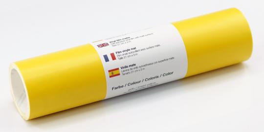 Wandtattoo-Plotterfolie matt Gelb 21 x 300cm, selbstklebend 