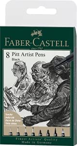 Pitt Artist Pen Tuschestift, schwarz 8er Etui 