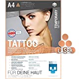 Tattoo-Transferfolie A4, 4 Blatt für Laserdrucker 