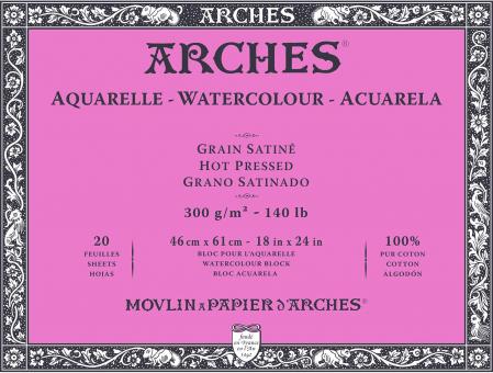 Arches Aquarell Block, seidenmatt naturweiß,46x61cm, 300 g/m²,20 Blatt 