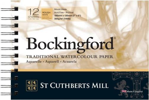 Bockingford Aquarell Block, White 300g/m², 180x130mm, 12 Bogen 