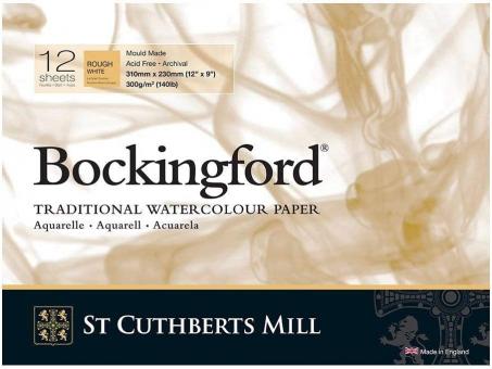 Bockingford Aquarell Block, 300g/m² 310x230mm, 12 Blätter, Rough White 