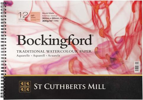 Bockingford Aquarell Block, HP White 300g/m², 360x260mm, 12 Blätter 