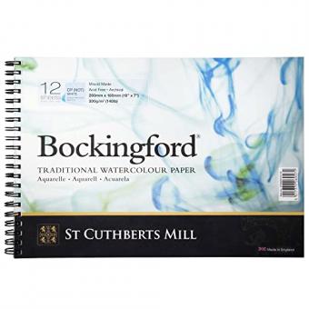 Bockingford Block Aquarell Papier Weiß, 300g/m²,260x180mm, 12 Blatt 