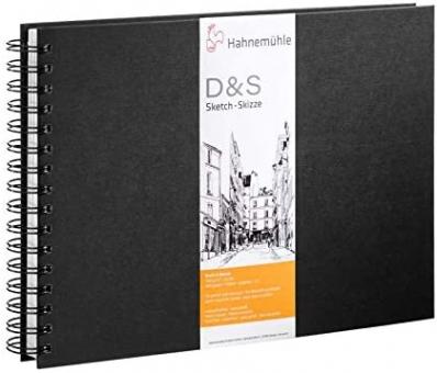 Skizzenbuch D&S schwarz, A5 quer Spiralheftung, 140g/m², 160 Seiten 
