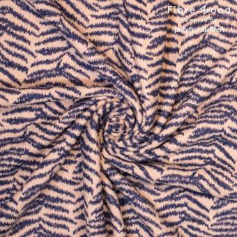 Knit wo/vi boiled wool zebra print FM21 pink blue 