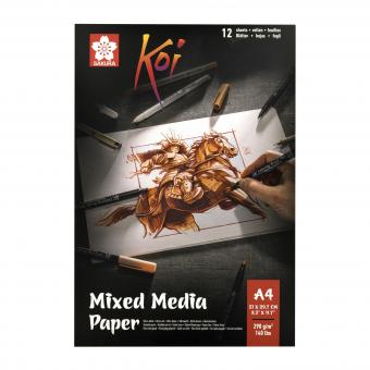 Koi Mixed Media Papier-Block 21x29,7cm, 290g/m², 12 Bögen 