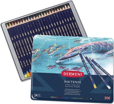 Derwent Inktense Tintenstifte Professionelle Qualität, 24 Stifte 