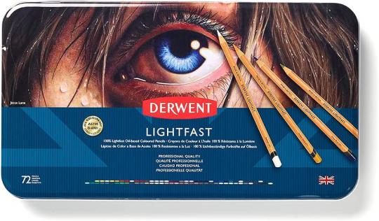 Derwent Lightfast Buntstifte in Metallbox, 72 Stifte 