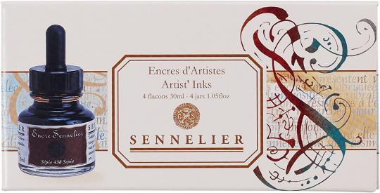 Sennelier Artist Ink Tusche- Set 4 Fläschen a) 30ml 