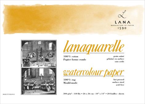 Lanaquarelle Block matt 300g/m², 18x26cm, 20 Blatt 