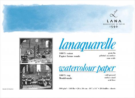 Lanaquarelle Block rau 300g/m², 18x26cm, 20 Blatt 