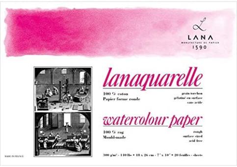 Lanaquarelle Block rau 300g/m², 23x31cm, 20 Blatt 