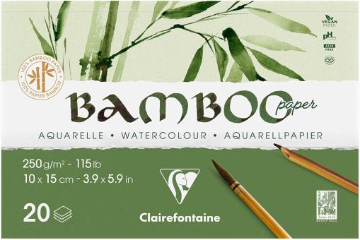 Bambus Aquarellblock 250g/m², 10x15cm, 20 Blatt geleimt 