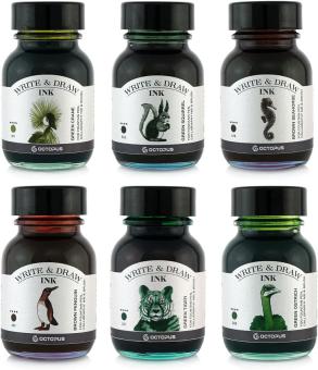 Octopos Write and Draw Ink Set Forest,  6x10ml 