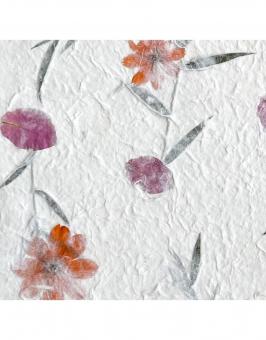 Maulbeerpapier mit Blumenmischung 80x55cm, mix 