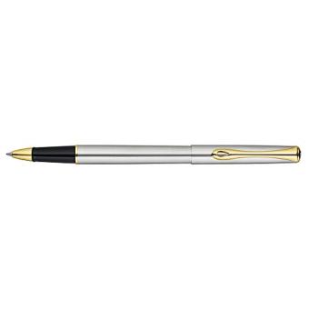 Diplomat Tintenroller Traveller Edelstahl gold 