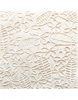 Maulbeerpapier mit geprägtem Blumen/ Blatt-Muster, 160g/m², 78x55cm 