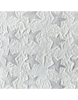 Maulbeerpapier mit kleine geprägten Sternen, 80x55cm, weiss 