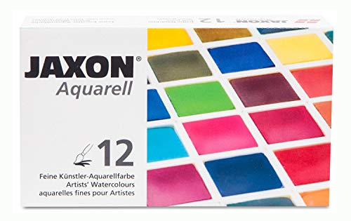 JAXON Aquarellkasten 12 1/2 Näpfe im Metallkasten 