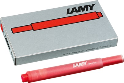 Lamy T10 Tintenpatronen rot, 5 Stück in Packung 