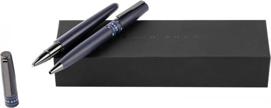 Hugo Boss Stifte-Set Kugelschreiber und Tintenroller Illusion Gear Blue 
