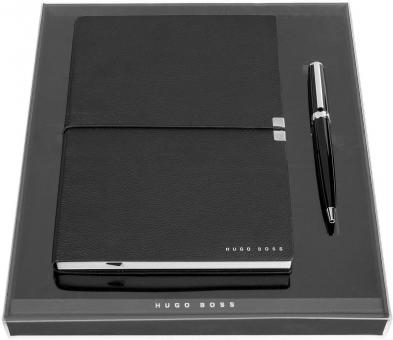 Hugo Boss Schreib-Set Kugelschreiber Gear Icon und A5 Notizblock Elegance 