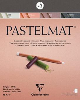 Pastelmat Block Nr.2,Clairefontaine 24x30cm,360g/m², 12 Blatt 