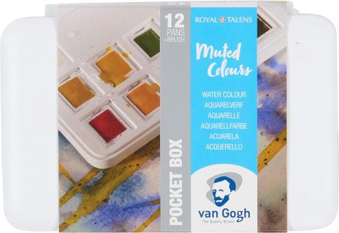 Aquarell Pocket Box Gedeckte Farben 12 halben Näpfen 