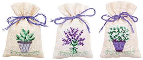 Zählmusterpackung Tütchen Blumen 8x12cm, 3 Stück in Packung 