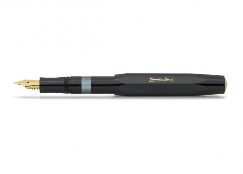 Kaweco Kolbenfüllhalter SPORT CLASSIC schwarz/gold F 