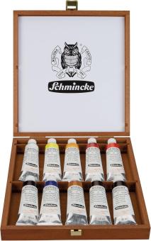 MUSSINI Künstler-Harz-Ölfarben Holzkasten 10x35ml 