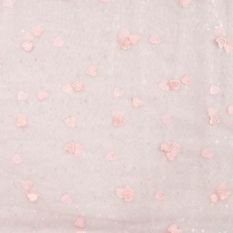 Nylon Mesh & Embroidery Hearts Baby Rose, 125/160, 100% Polyamide 