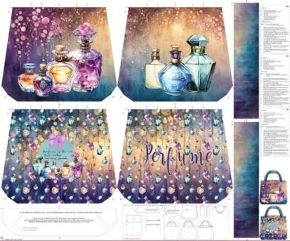 Baumwollstoff 'Perfume'' Bag Panel Panel,digital panel 125x150cm 