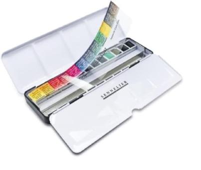 Sennelier Gouache Aquarelle 12 1/2 Näpfchen + Zubehör 